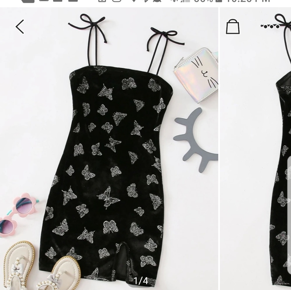 Girls slip dress butterfly pattern size 10Y